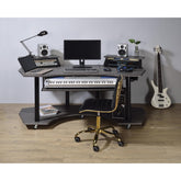 71" Eleazar Black Oak Finish Music Recording Studio Desk