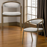 Meteor Chenille & Walnut Side Chair