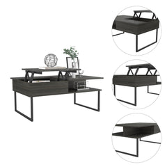 Ares Espresso and Onyx 1-Shelf Lift Top Coffee Table