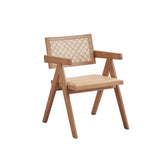 Tale Rattan & Natural Finish Arm Chair (Set of 2)