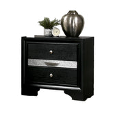 Contemporary Black 1pc Nightstand Nickle round Knob Handles English Dovetails Hidden Drawer Bedside Table
