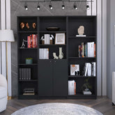 Wenge 3 Piece Living Room Set with 3 Bookcases