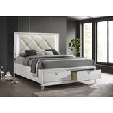 Modern Style King bed with LED Accents & V-Shaped handles