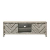 1pc Rustic Geometric Design Contemporary Traditional Interiors Entertainment Console TV Stand Living Room Furniture