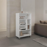 Fable 40" Tall Four-Tier Shelf Base Cabinet with 6 Cubbies White