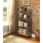 Meteor Antique Oak & Sandy Gray Finish Bookshelf