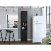Hephaestus Pantry, Four Legs, Three Interior Shelves, Two Shelves, Two Cabinets -Black