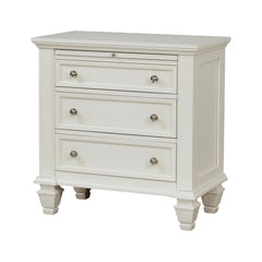 Electra White 3-drawer Nightstand with Pull Out Tray