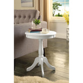 Prometheus White Finish Accent Table
