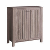 Saturn Rack Cabinet, 34 Inch Slatted Vented Doors, Dark Taupe Finish