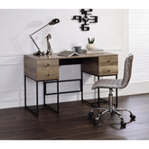 Nova Rustic Oak & Black Finish Wirting Desk w/ USB Port