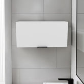 Museum Pull-Up Door Wall Cabinet, Compact Kitchen, Garage or Bathroom Storage Unit, White