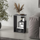 Cosmos 25" High 3-Tier Open Shelf Side Table, Onix - White