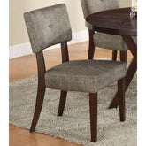 Aeneas Gray Fabric & Espresso Finish Side Chair (Set of 2)