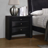 Story Black 2-Drawer Nightstand with Pull-out Tray