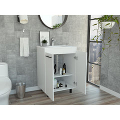 Armageddon 2-Door Rectangle Freestanding Vanity Cabinet White