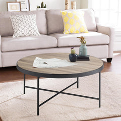 Pluto Grey Oak and Black Coffee Table