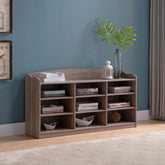 Armageddon Shoe Storage Bench, Nine Storage Shelves, Entryway Organizer, Dark Taupe