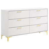 Nova White Rectangular 6-drawer Dresser