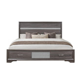 TALE SPARKLE GREY QUEEN BED