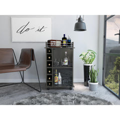Shangri-La 6-Bottle 3-Shelf Bar Cart Carbon Espresso