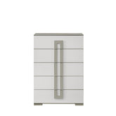 Display Contemporary Style 5-Drawer Chest Made with Wood in White