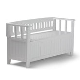 Eternity 48 inch Wide Solid Wood Entryway Storage Bench in White