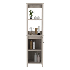 Vista 4-Shelf Linen Cabinet Light Grey