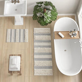 Aegisthus Texture Stripe Bath Rug Grey 22x58"