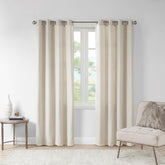 Cassandra Rod Pocket and Back Tab Curtain Panel with Fleece Lining Natural 50x84"