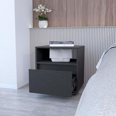 Wenge 1-Drawer Nightstand