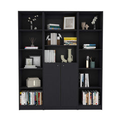 Wenge 3 Piece Living Room Set with 3 Bookcases