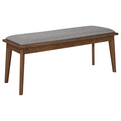 Iphigenia and Natural Walnut Upholstered Dining Bench