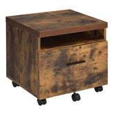Pluto Oak and Black 1-Drawer File Cabinet