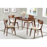 Poseidon Off-white and Chestnut 5-piece Dining Set