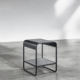 Saga Concrete Gray & Black Finish End Table