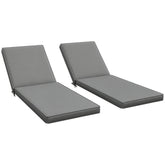 2-Piece Patio Chair Cushions with Backrests, Replacement Cushions for Outdoor Lounge Chair, Gray