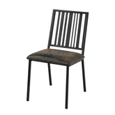 Uranus Synthetic Leather & Black Finish Side Chair (Set of 2)