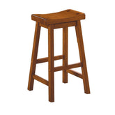 Armageddon 29" Counter Height Stool with Saddle Seat, Oak Brown, Set Of 2