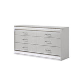 Glam Modern Style 6- Drawer Dresser Made with Wood in White (INCLUDES DRESSER ONLY)