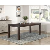Dark Brown Finish Dining Table Wooden Frame Modern Dining Kitchen Furniture 1pc