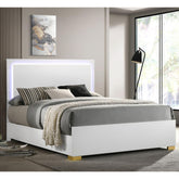 Treasury White Wood Eastern King LED Panel Bed
