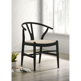 Uranus Black Wood Wishbone Dining Side Chair (Set of 2)