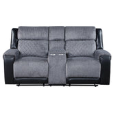 GALAXY GREY/BLACK CONSOLE RECLINING LOVESEAT