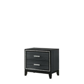 Zenith Weathered Black Finish Nightstand