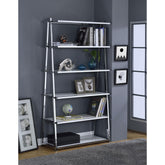 Aura White High Gloss & Chrome Finish Bookshelf