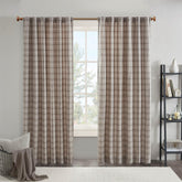 Cassandra Rod Pocket and Back Tab Curtain Panel with Fleece Lining Brown 50x84"