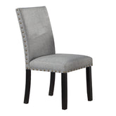 Iphigenia Fabric Modern Set of 2 Dining Chairs Plush Cushion Side Chairs Nailheads Trim Wooden Chair Kitchen Dining Room