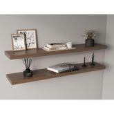 Hercules 47" Wide Floating Shelves Set Of 2, Shelves For Wall Decor For Bedroom, Bathroom Storage Shelves, Book Shelves For Living Room, light brown