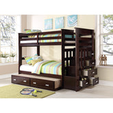 Saga Espresso Finish Twin/Twin Bunk Bed W/Trundle & Storage